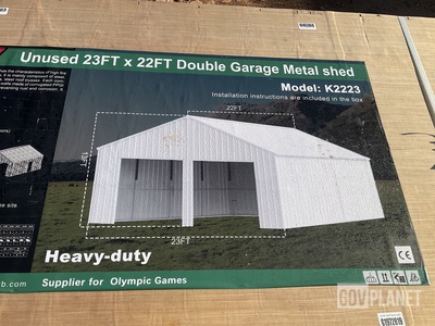 KJ K2223 Double Garage Metal Shed - Unused