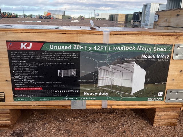 KJ K1912 Livestock Metal Shed - Unused