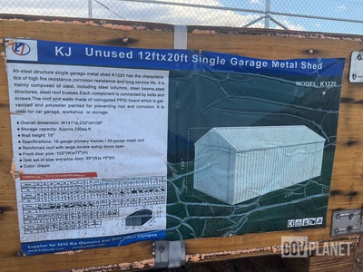 KJ K1220 Single Garage Metal Shed - Unused