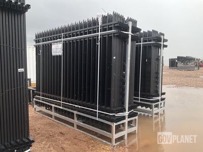 (24) Pieces of KJ Powder Coated Steel Fence w/(25) Post Connectors - Unused