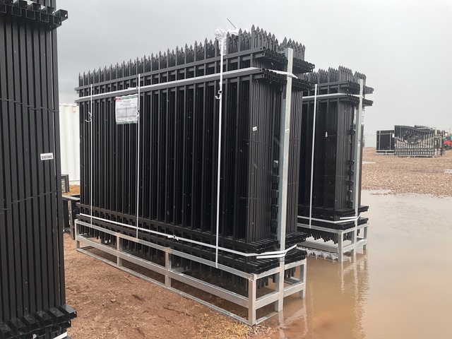 (24) Pieces of KJ Powder Coated Steel Fence w/(25) Post Connectors - Unused