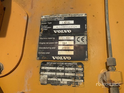 2003 Volvo L120E Ładowarka kołowa