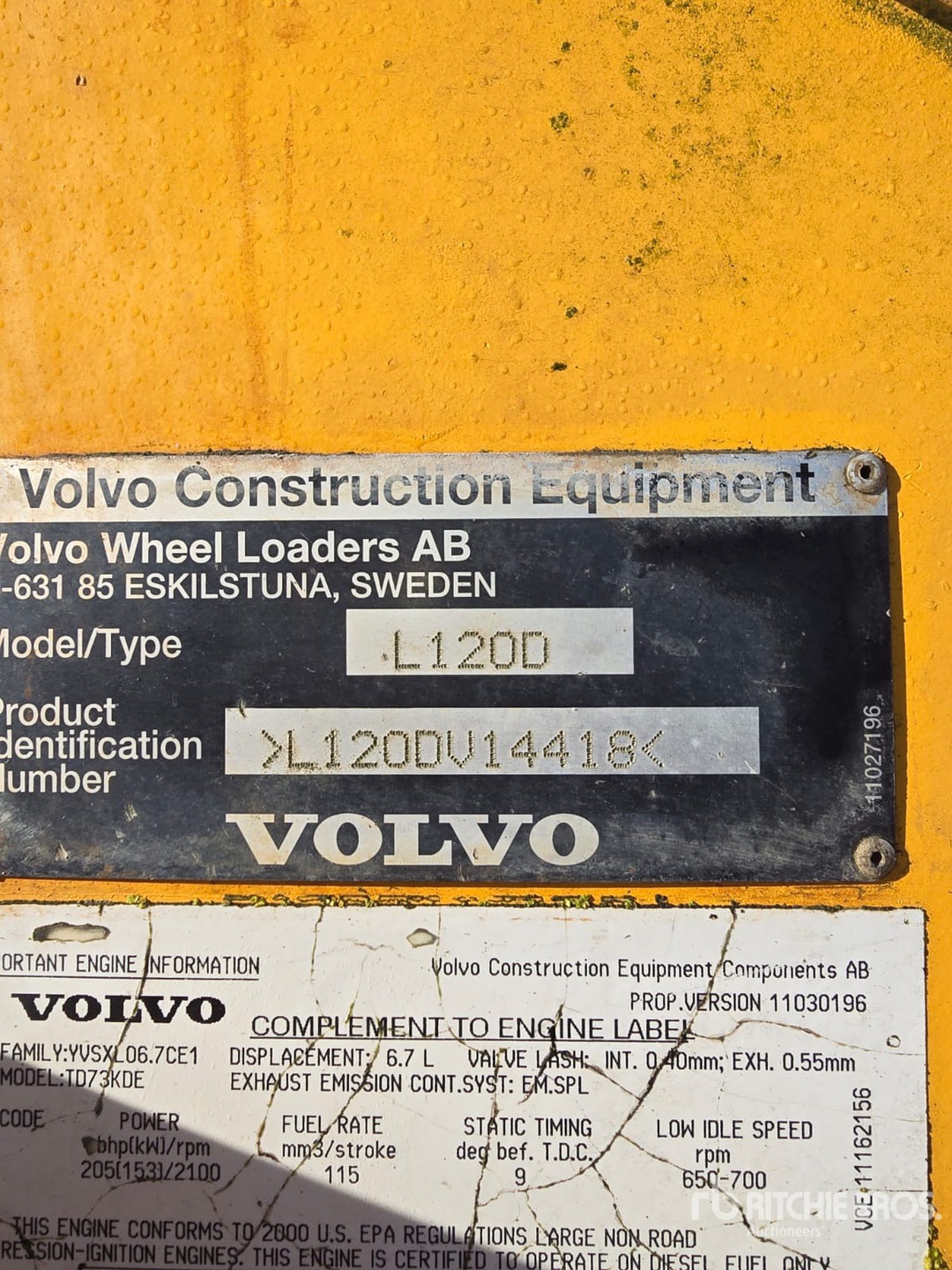 2001 Volvo L120D Wheel Loader