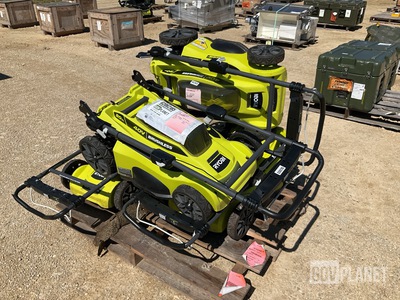 (4) Ryobi RY401011VNM Cordless Lawn Mowers