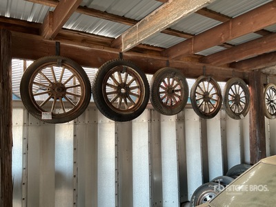 Quantity of (5) Antique Wheels and Tires
