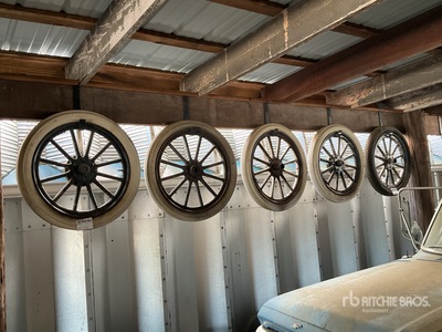 Quantity of (5) Antique Wheels and Tires