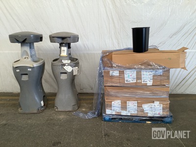 (74) Trash Cans & (2) PolyJohn Hand Wash Stations