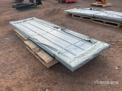 Quantity of (100) 2025 SKLP SKL100 9 ft 10 in x 3 ft 2 in White Galvalume Steel Sheets (Unused)
