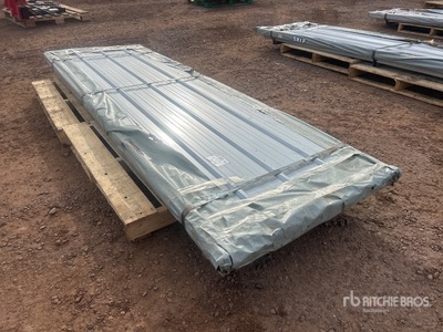 Quantity of (100) 2025 SKLP SKL100 9 ft 10 in x 3 ft 1 in White Galvalume Steel Sheets (Unused)