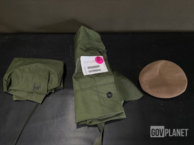 (8) Clothing Bags, (55) Men’s Berets, (62) Duffel Bags & Assorted Items