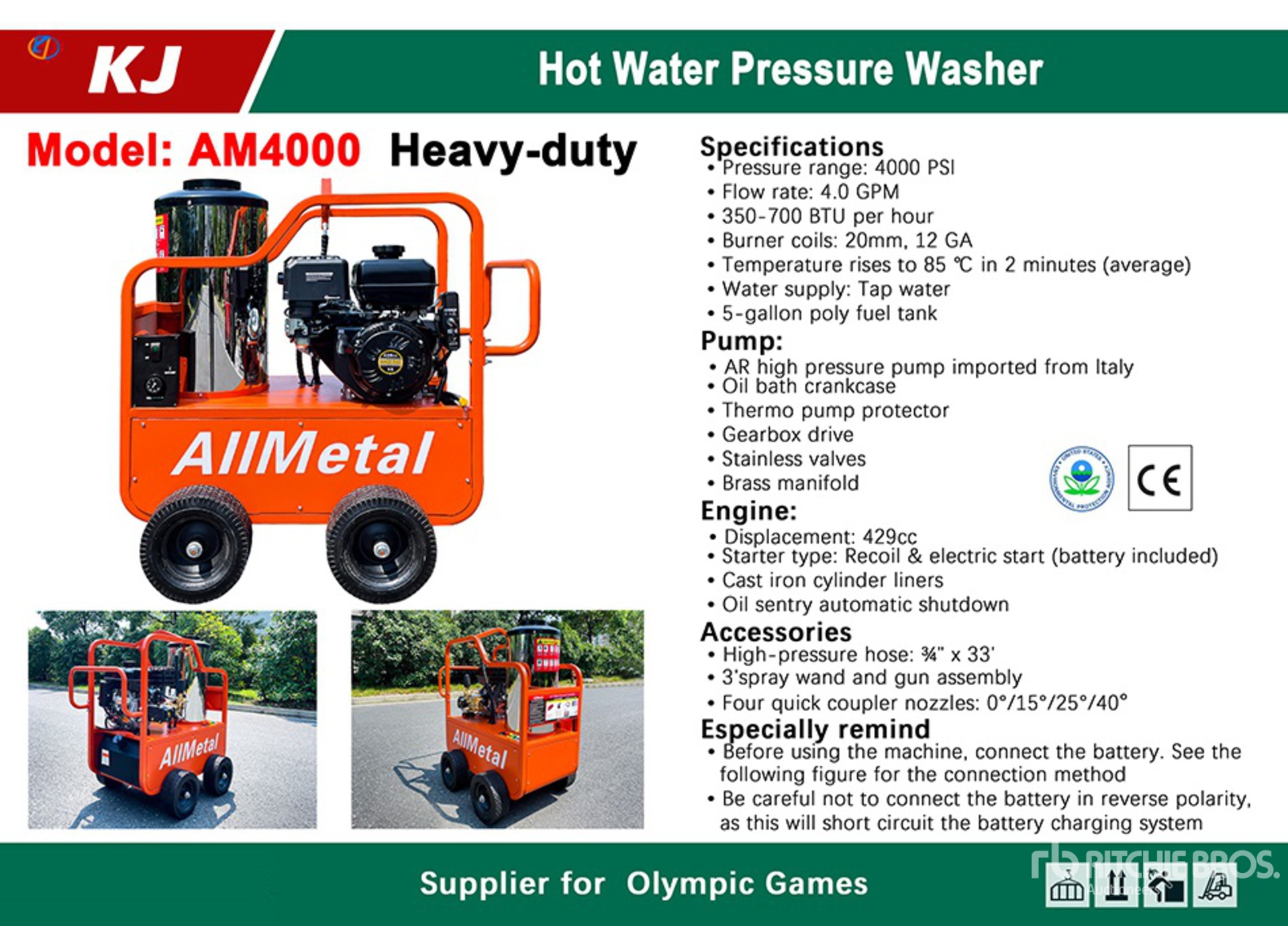 2025 KJ AM4000 Pressure Washer (Unused)