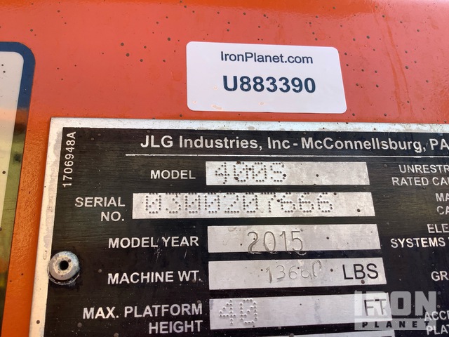ELEVADOR TELESCóPICO 2015 JLG 4WD 400S