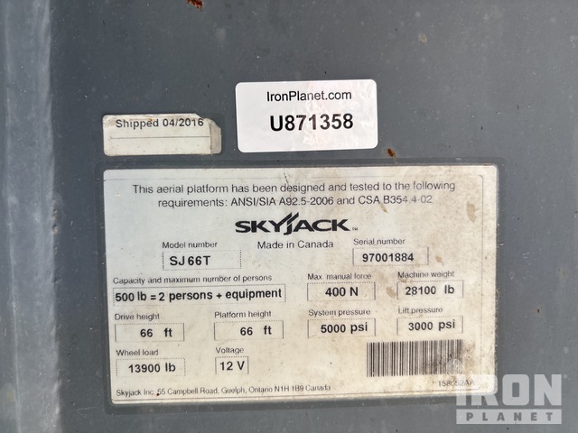 ELEVADOR TELESCóPICO 2016 SKYJACK 4WD SJ66T