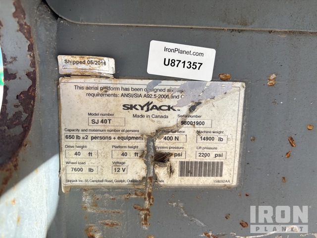 ELEVADOR TELESCóPICO 2016 SKYJACK 4WD SJ40T