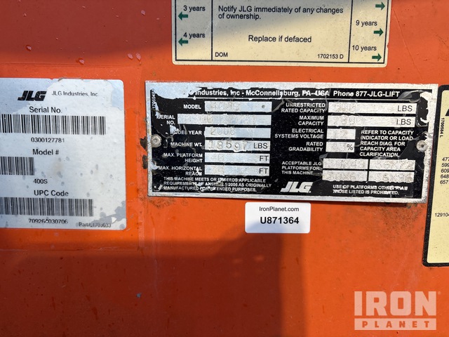 ELEVADOR TELESCóPICO 2008 JLG 4WD 400S