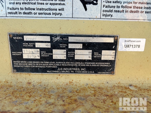 ELEVADOR TIJERA 2013 JLG 3394RT