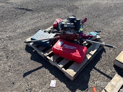 Skid Of Misc Items, power drills, belt sanders, Honda powered auger