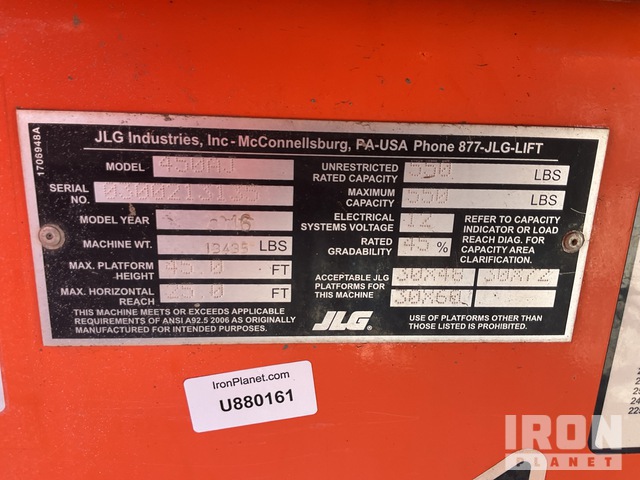 ELEVADOR ARTICULADO 2016 JLG 4WD 450AJ