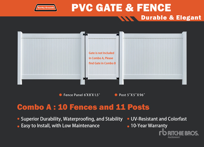EG EarthyGrounds Combo-A 8 ft x 6 ft PVC Fencing (Unused)