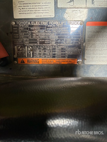 MONTACARGAS ELéCTRICO TOYOTA 8FBCU32