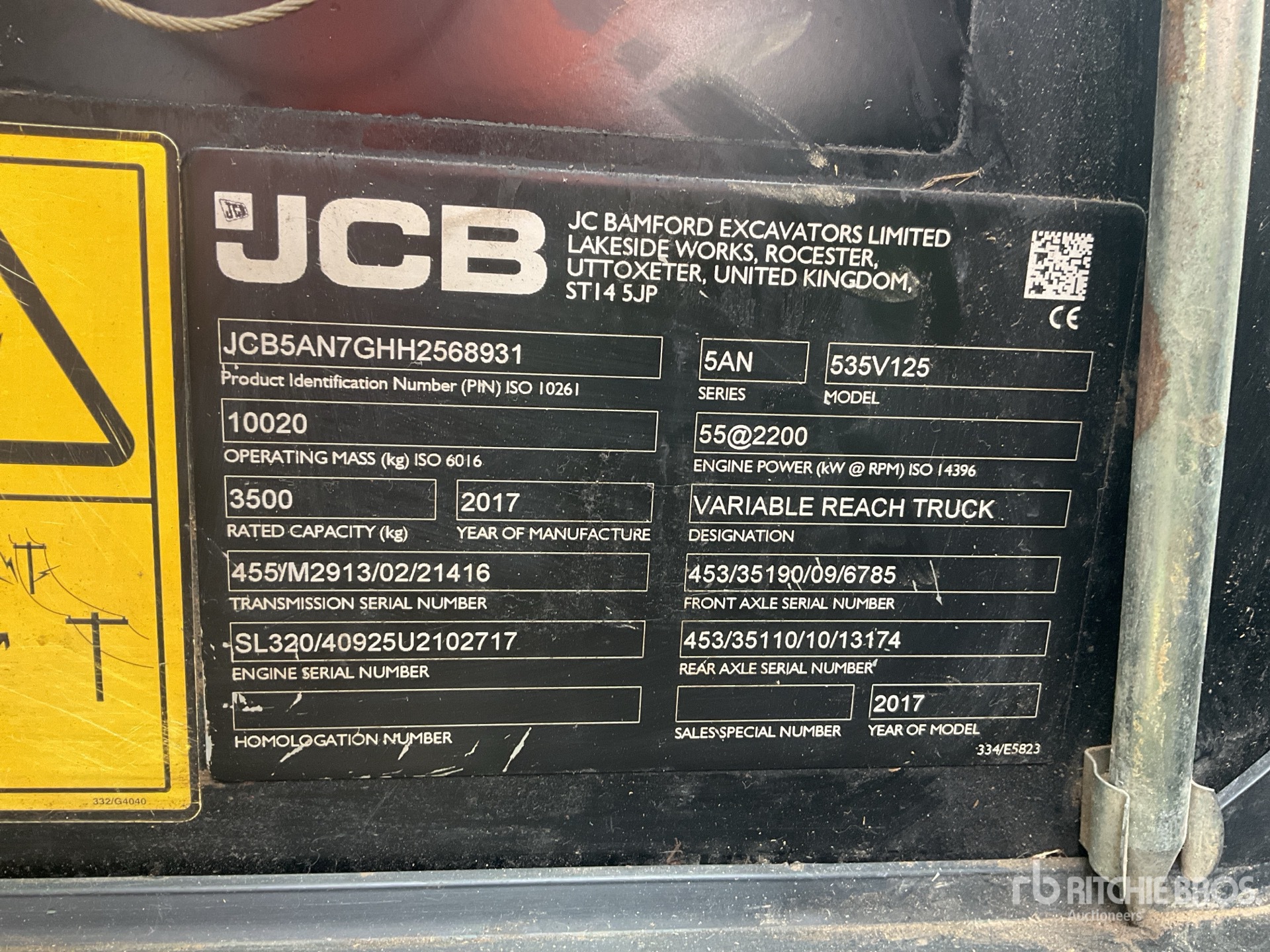 2017 JCB 535-125 Telehandler