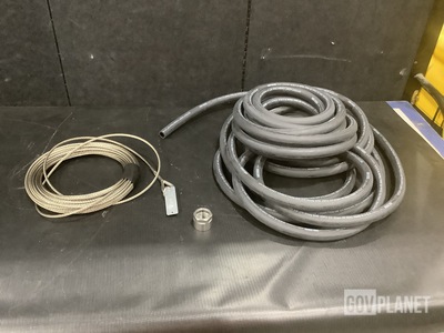 (8) 3/16" Stainless Steel Wire Rope Assemblies, (37) Pipe Caps & Assorted Items