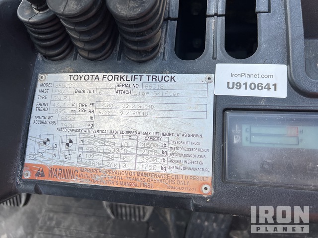 MONTACARGAS 2015 TOYOTA 8FGU25