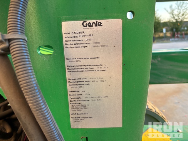 ELEVADOR ARTICULADO 2017 GENIE Z4023NRJ