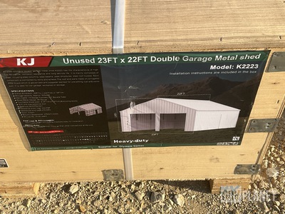 KJ K2223 Double Garage Metal Shed - Unused