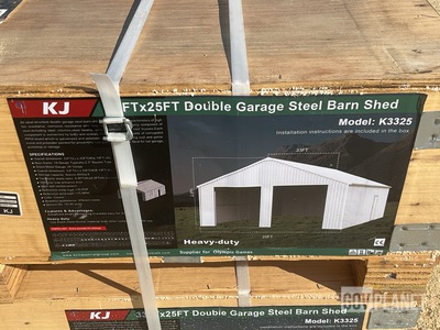 KJ K3325 Double Garage Steel Barn Shed - Unused