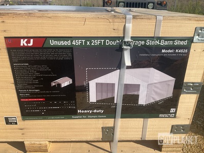 KJ K4525 Double Garage Steel Barn Shed - Unused