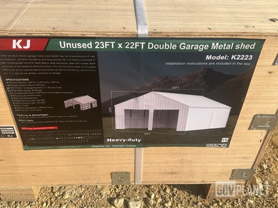 KJ K2223 Double Garage Metal Shed - Unused