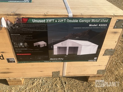 KJ K2223 Double Garage Metal Shed - Unused