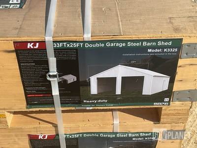 KJ K3325 Double Garage Steel Barn Shed - Unused