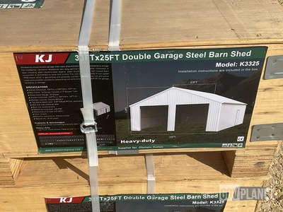 KJ K3325 Double Garage Steel Barn Shed - Unused