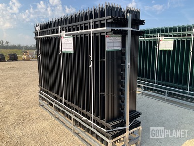 (24) Pieces of KJ Powder Coated Steel Fence w/(25) Post Connectors - Unused