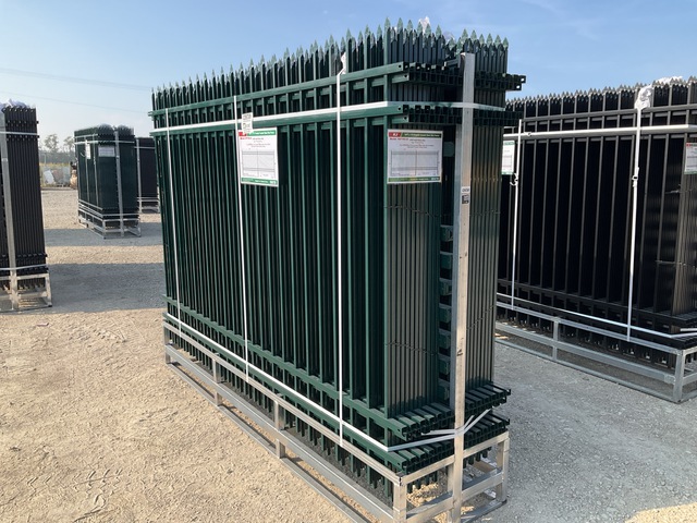 (24) Pieces of KJ Powder Coated Steel Fence w/(25) Post Connectors - Unused