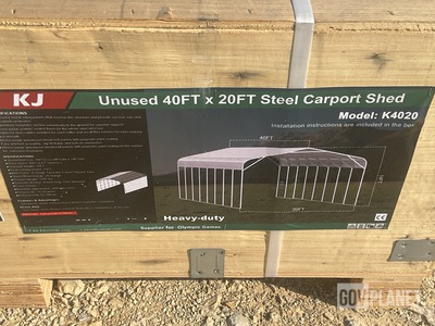 KJ K4020 Steel Carport Shed - Unused