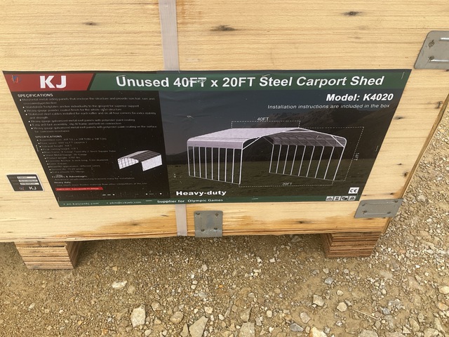 KJ K4020 Steel Carport Shed - Unused