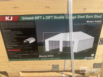 KJ K4525 Double Garage Steel Barn Shed - Unused