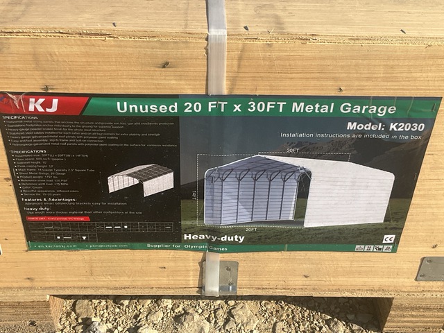 KJ K2030 Metal Garage - Unused