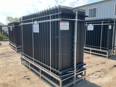 (30) Pieces of Galvanized Steel Garden/Public Space Fence w/(31) Post Connectors