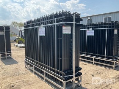 (24) Pieces of KJ Powder Coated Steel Fence w/(25) Post Connectors - Unused