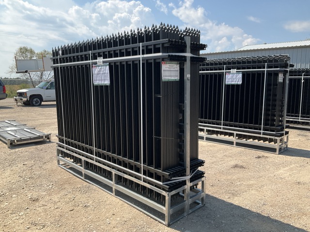 (24) Pieces of KJ Powder Coated Steel Fence w/(25) Post Connectors - Unused (24) Pieces of KJ Powder Coated Steel Fence w/(25) Post Connectors - Unused