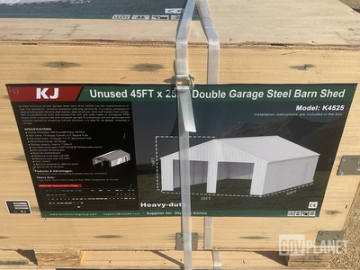 KJ K4525 Double Garage Steel Barn Shed - Unused