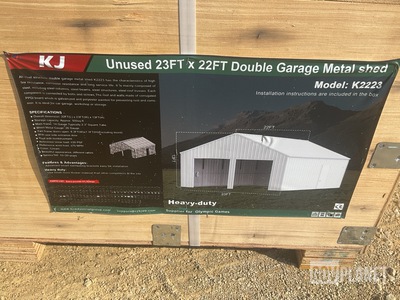KJ K2223 Double Garage Metal Shed - Unused