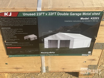 KJ K2223 Double Garage Metal Shed - Unused