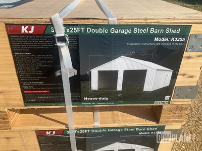 KJ K3325 Double Garage Steel Barn Shed - Unused