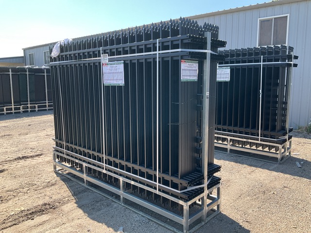 (24) Pieces of KJ Powder Coated Steel Fence w/(25) Post Connectors - Unused