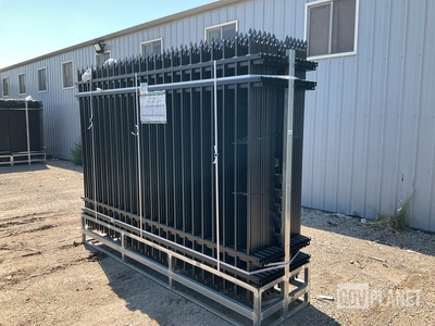 (24) Pieces of KJ Powder Coated Steel Fence w/(25) Post Connectors - Unused